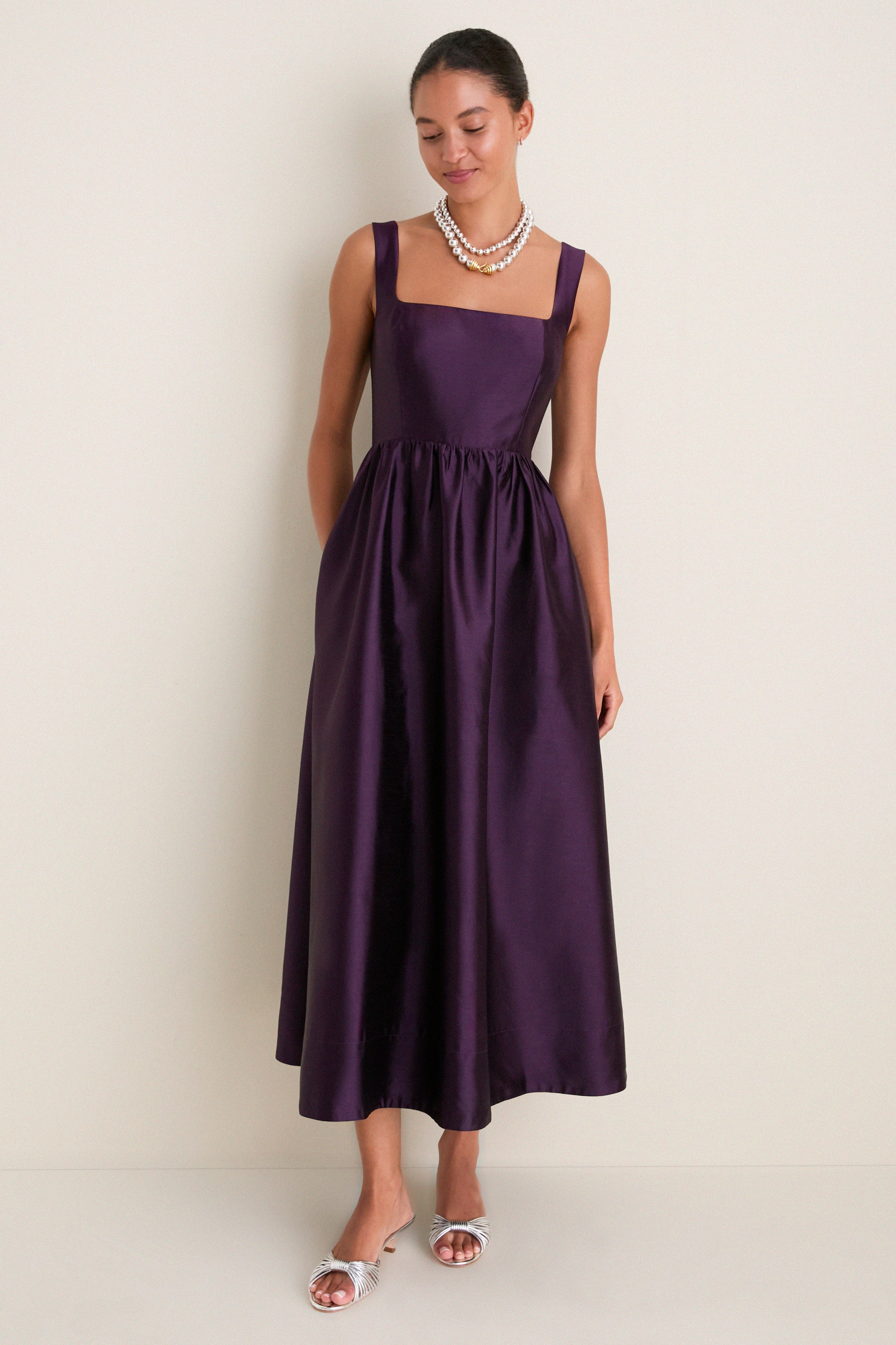 Plum Dupioni Esme Dress | Tuckernuck (US)