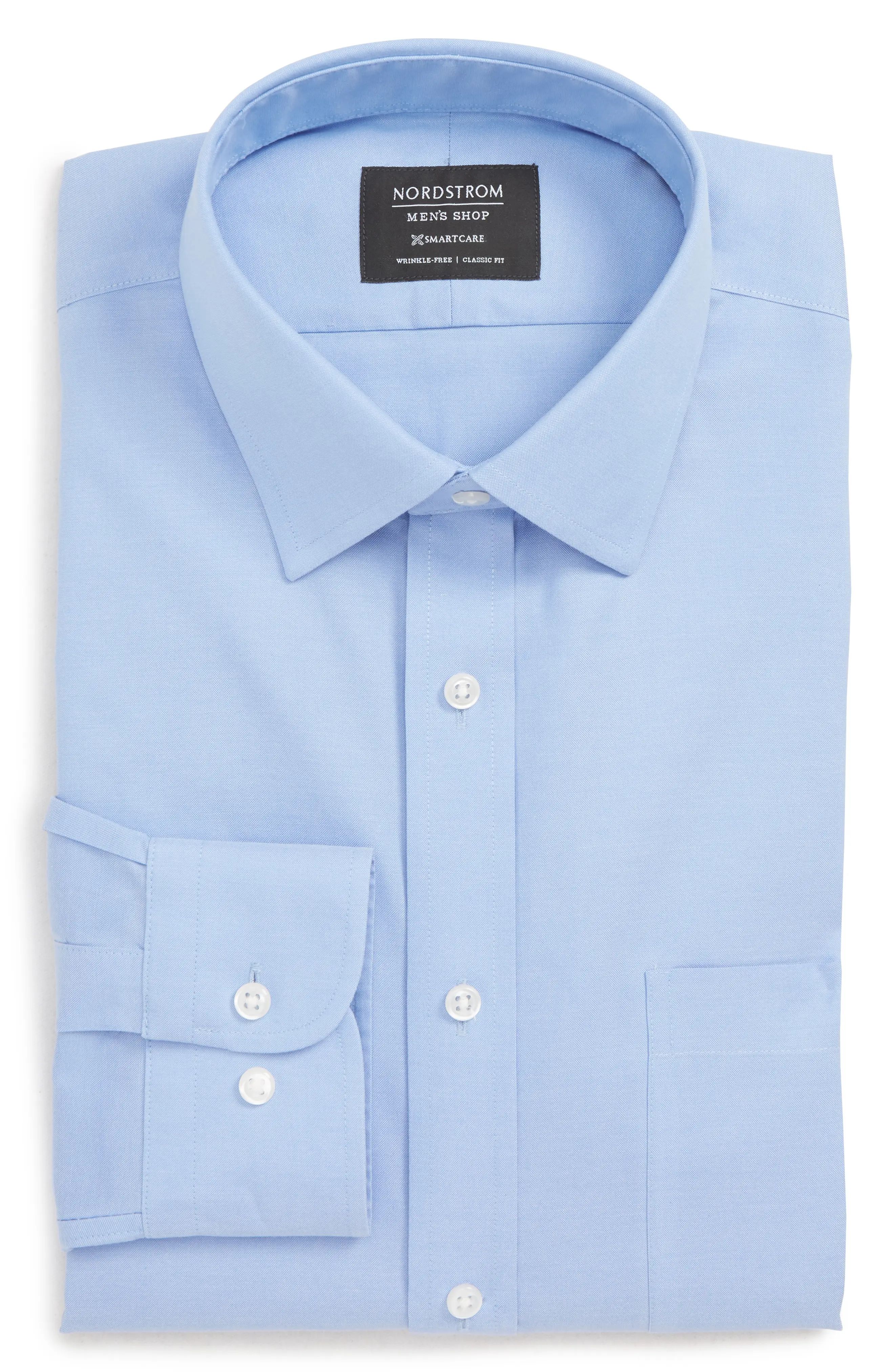 Nordstrom Smartcare(TM) Classic Fit Solid Dress Shirt in Blue Hydrangea at Nordstrom, Size 16.5 34 | Nordstrom