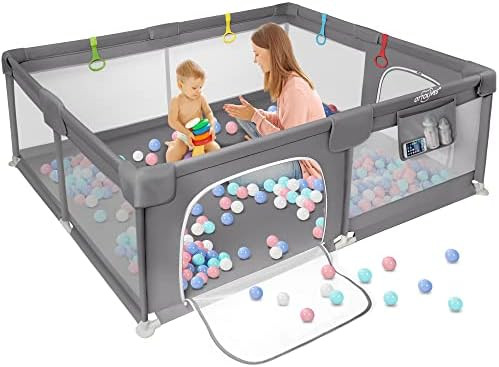OTTOLIVES Baby Playpen, Extra Large Baby Playpen for Toddler, Indoor & Outdoor Playard for Kids A... | Amazon (US)