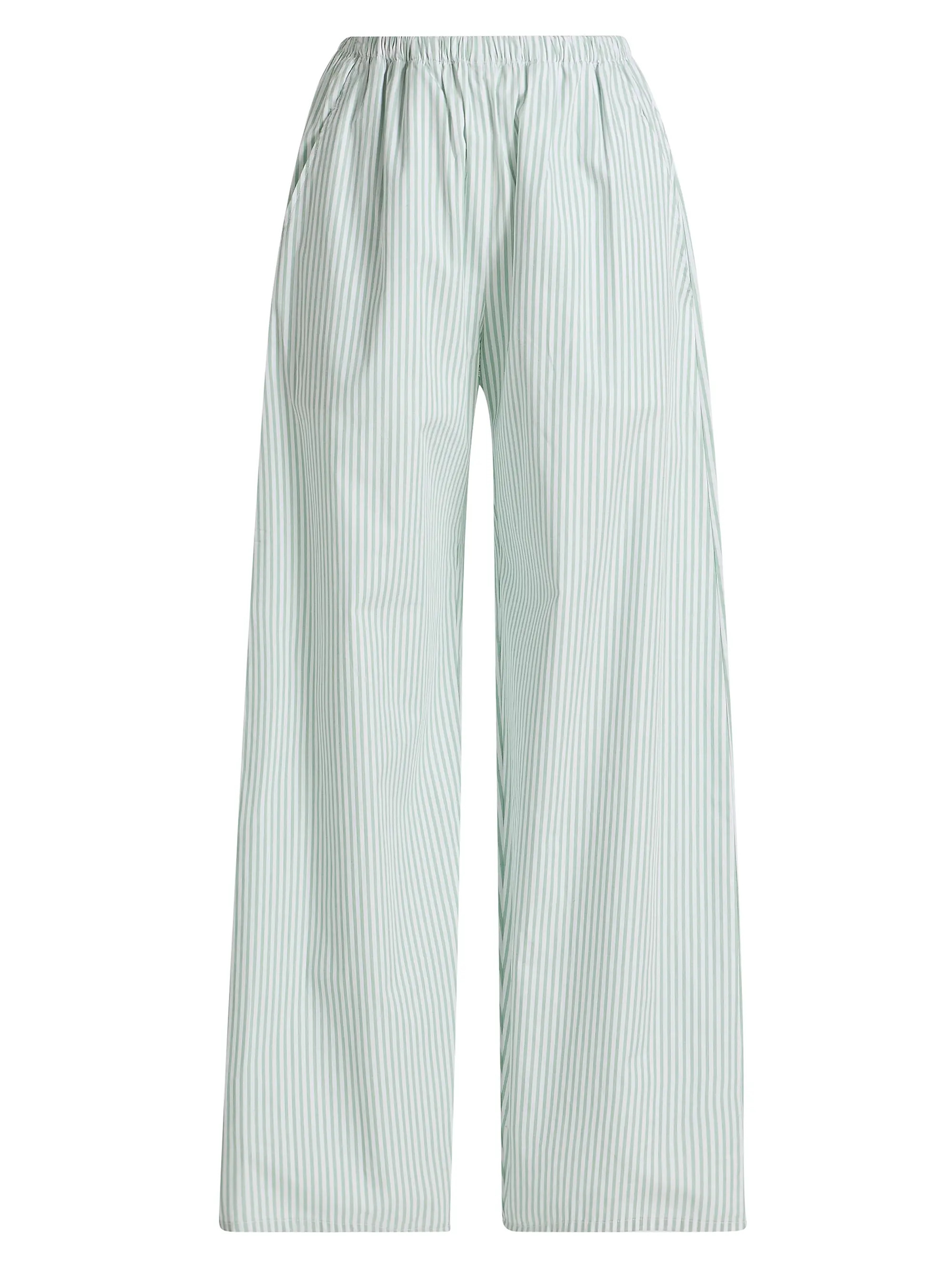 Yoshi Striped Cotton-Blend Wide-Leg Pants | Saks Fifth Avenue