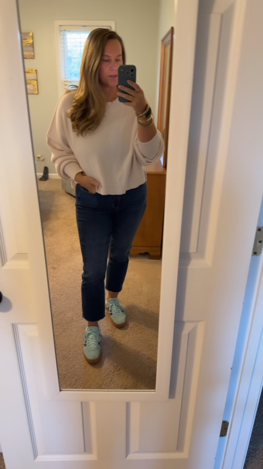 Find me in this outfit all fall/winter!! Seriously want to tell everyone I know about these jeans. They are my go to right now 🤍 

Sweater - I’m wearing an XL. It looks like they are out of this exact color right now but I LOVE some of the others available! 

#LTKMidsize #LTKFindsUnder50 #LTKSeasonal