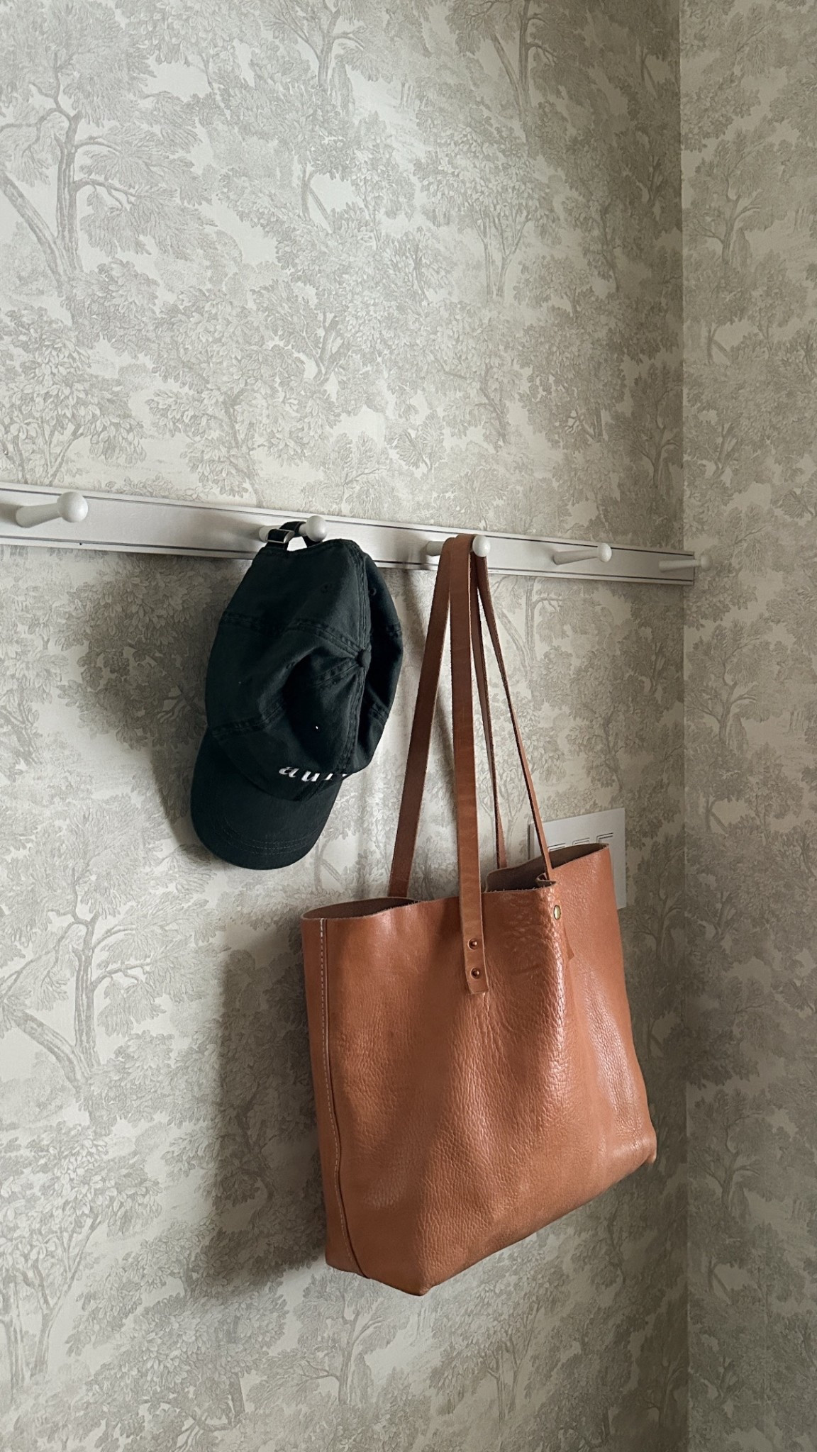 Our entryway wallpaper and pegs for peg rail 

#LTKHome #LTKFindsUnder50 #LTKFindsUnder100