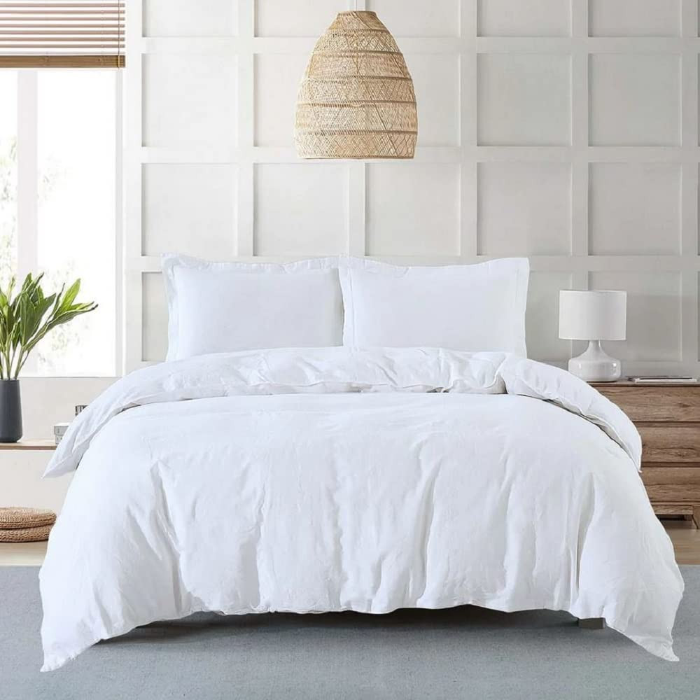 Royal Tradition Belgian Flax Linen-Cotton Blend Medium Warmth 4PC Bedding Set Includes: Duvet Cov... | Amazon (US)