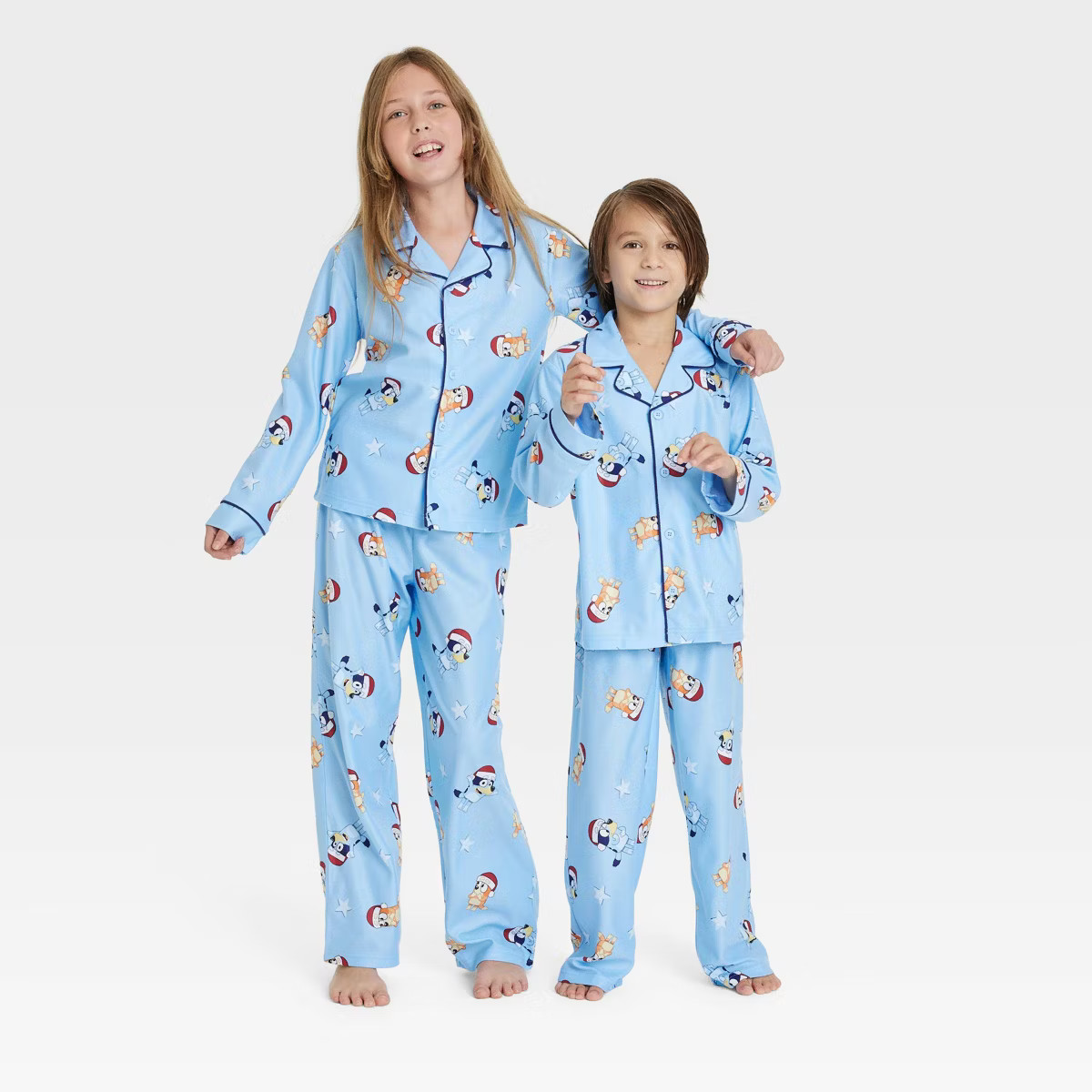 Kids' Bluey Coat Pajama Set - Blue | Target