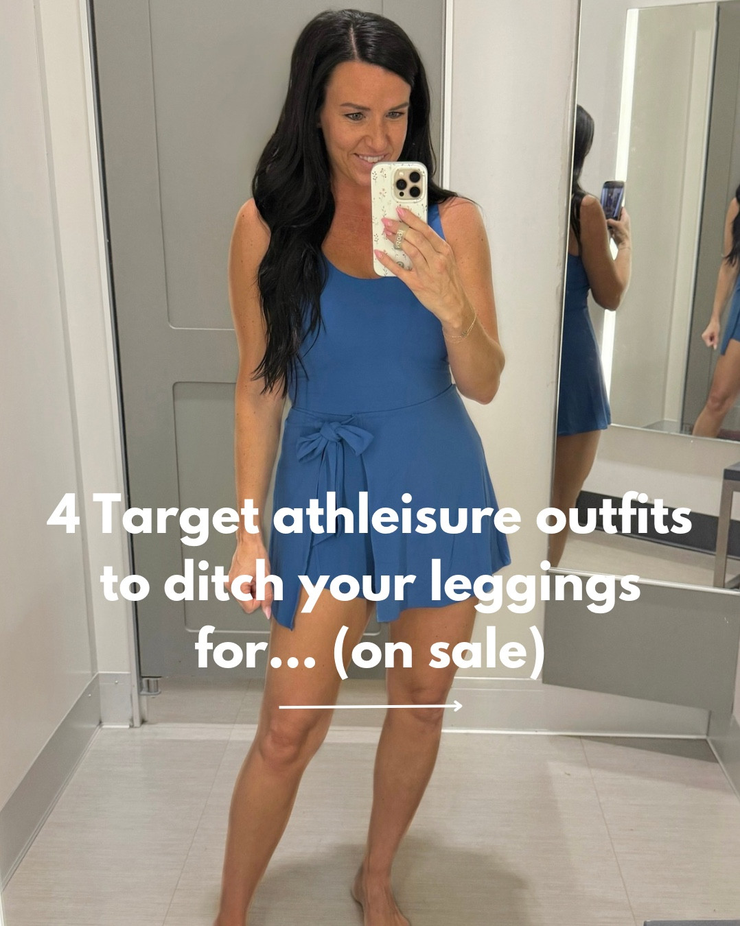 4 Target athleisure outfits to ditch your leggings for this summer! (On SALE!) 🎯 

Size info: (I'm 5'5" and usually wear a size 4/27 and small for reference.)

1. Tie-front dress: Fit is TTS, I am in my normal size S.
2. Soft Everyday skort: ran bigger than the others, I got a S. 
(The white textured bra top is really nice to pair with any of the bottoms! I sized up to a M like usual in athletic tops for my bust.)
3. Flowy Skort: I sized up to a M so the waistband didn’t feel as tight.
4. Seamless Waistband Woven Shorts 2.5”: Gives me a Free People vibe😍 I sized up to a M so the waistband wouldn’t feel as tight.

Wear these for errands, a workout, hot girl walk, casual brunch, vacation outing/sightseeing day, or a play date (mom style).


@targetstyle #targetstyle #targetfashion
#targetstyle #tryonhaul #tryontuesday #Itkseasonal
#Itkfindsunder50
#Itkxtarget #target #tryonreel #targetdeals #summeroutfit #skorts

#LTKSummerEdit #LTKSaleAlert #LTKActive