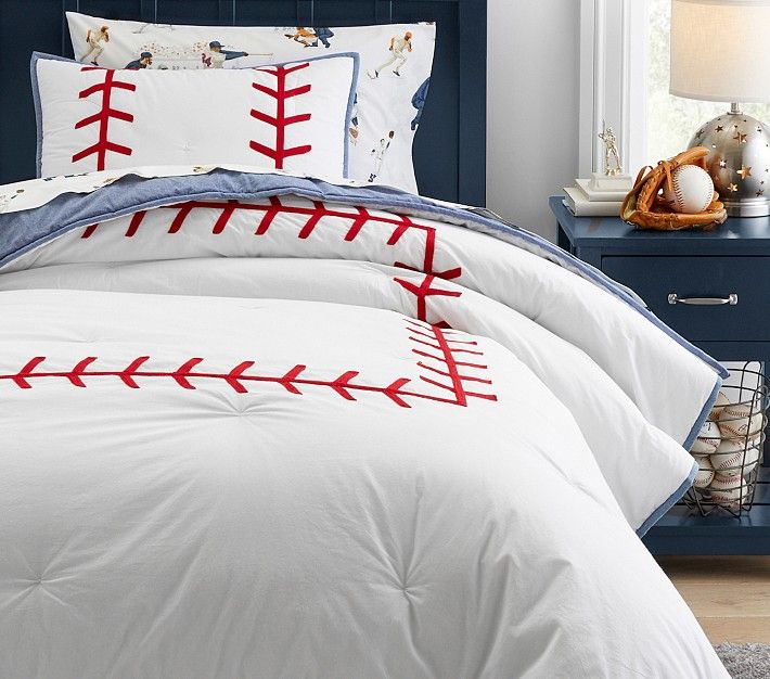 Baseball Stitch Comforter & Shams | Pottery Barn Kids