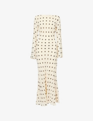 Esra Polka-Dot woven Midi Dress | Selfridges
