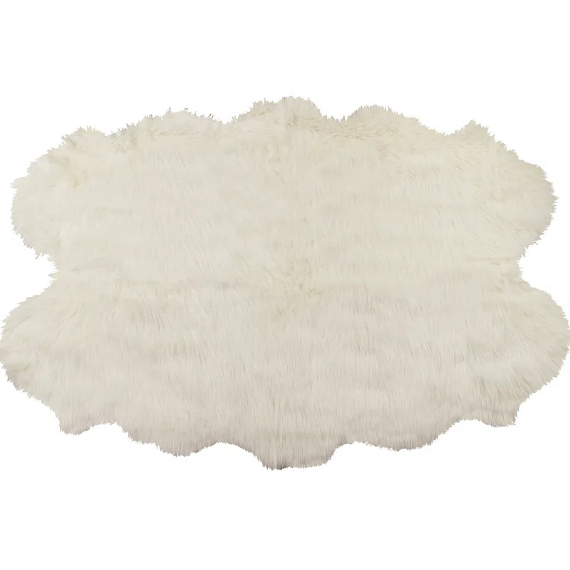 Shayne Faux Sheepskin Off White Area Rug | Wayfair North America