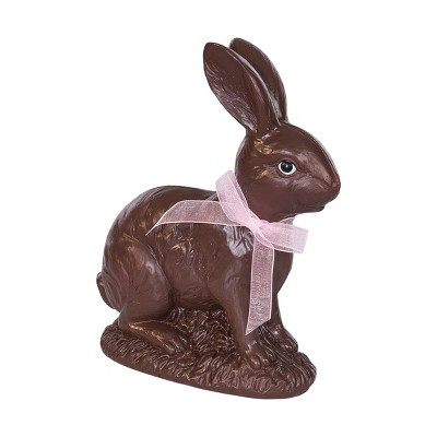 Gallerie II Chocolate Polyresin Easter Rabbit w/ Lace Ribbon Medium Figurine 9.06" | Target