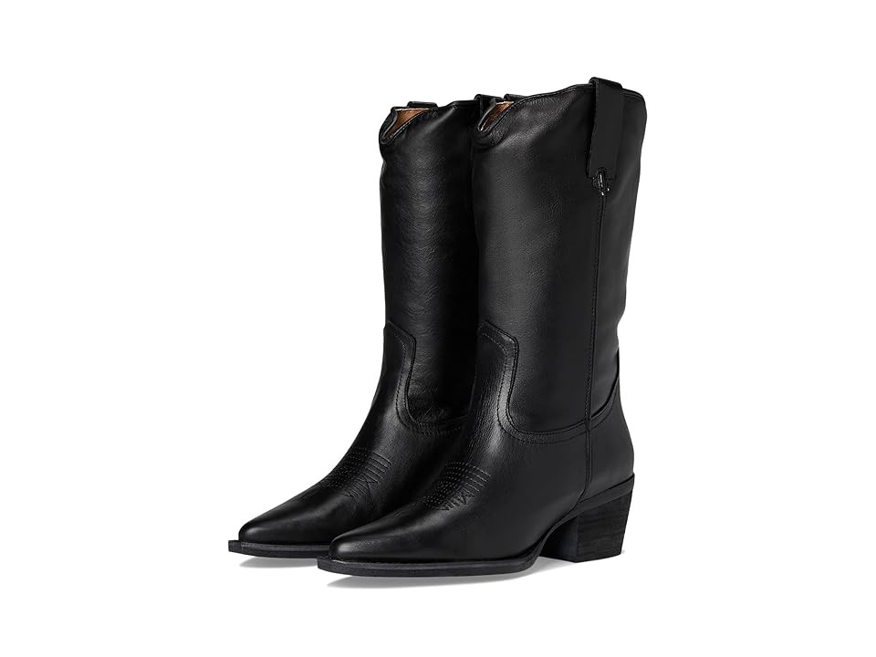 Steve Madden Albany Women's Zip Boots Black Leather 1 : 10 M | Zappos