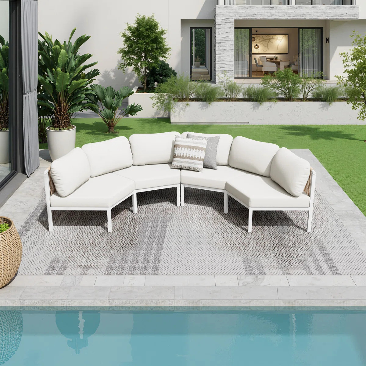 4 - Person Aluminum Modular Outdoor Patio Set with Cushions | Wayfair North America