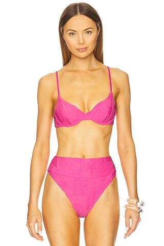 BEACH RIOT Camilla Bikini Top in Strawberry Stand Terry from Revolve.com | Revolve Clothing (Global)
