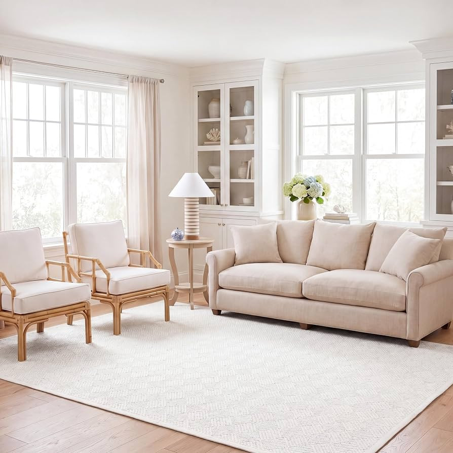 SAFAVIEH Natural Fiber Collection Area Rug - 9' x 12', Ivory, Handmade Wool & Jute, Ideal for Hig... | Amazon (US)