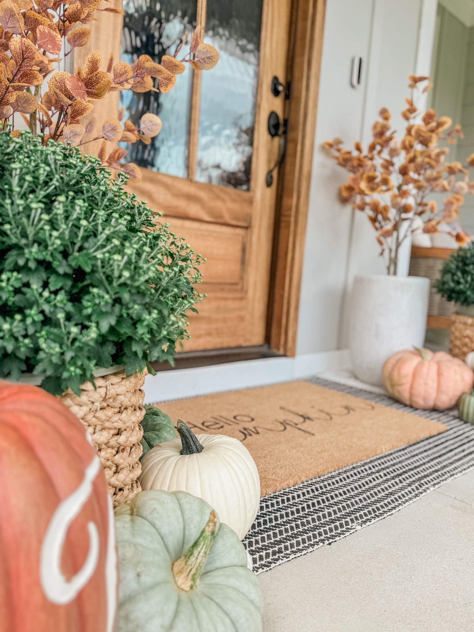 🍂Fall Front Porch 

#fallstyling #fallfrontporch #falldecor #pumpkinseason 

Front door wreath, fall wreath, fall mat, fall trees, faux tree, outdoor tree, porch decor, fall styling, fall decorating 

#LTKHome #LTKFallSale #LTKSeasonal