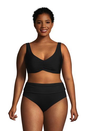 Women's Plus Size Chlorine Resistant V-neck Underwire Bikini Top Swimsuit Adjustable Straps | Lands' End (US)