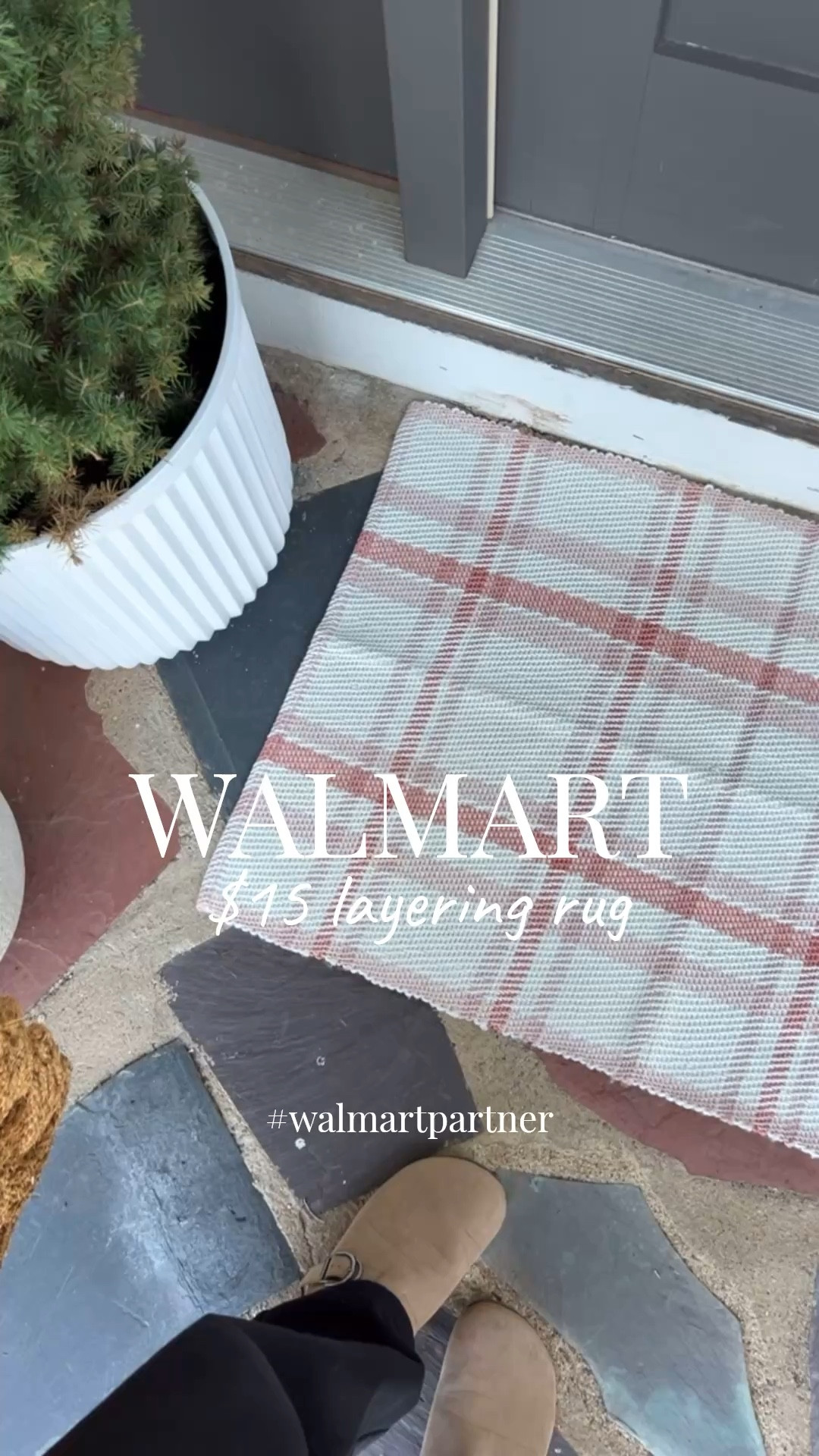#walmartpartner New season, new rug! The colors are pink and off white. Great size and texture, perfect alone or layered, indoors or on a covered porch. #walmart @walmart #front porch refresh decor door entryway walmarthome 

#LTKHome