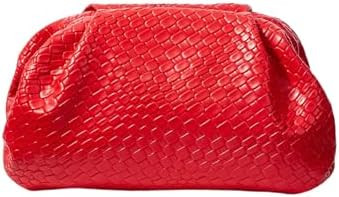 QWINEE Women's Woven Evening Bag Dumpling Clutch Purse No Strap Handbags Elegant Faux PU Leather ... | Amazon (US)