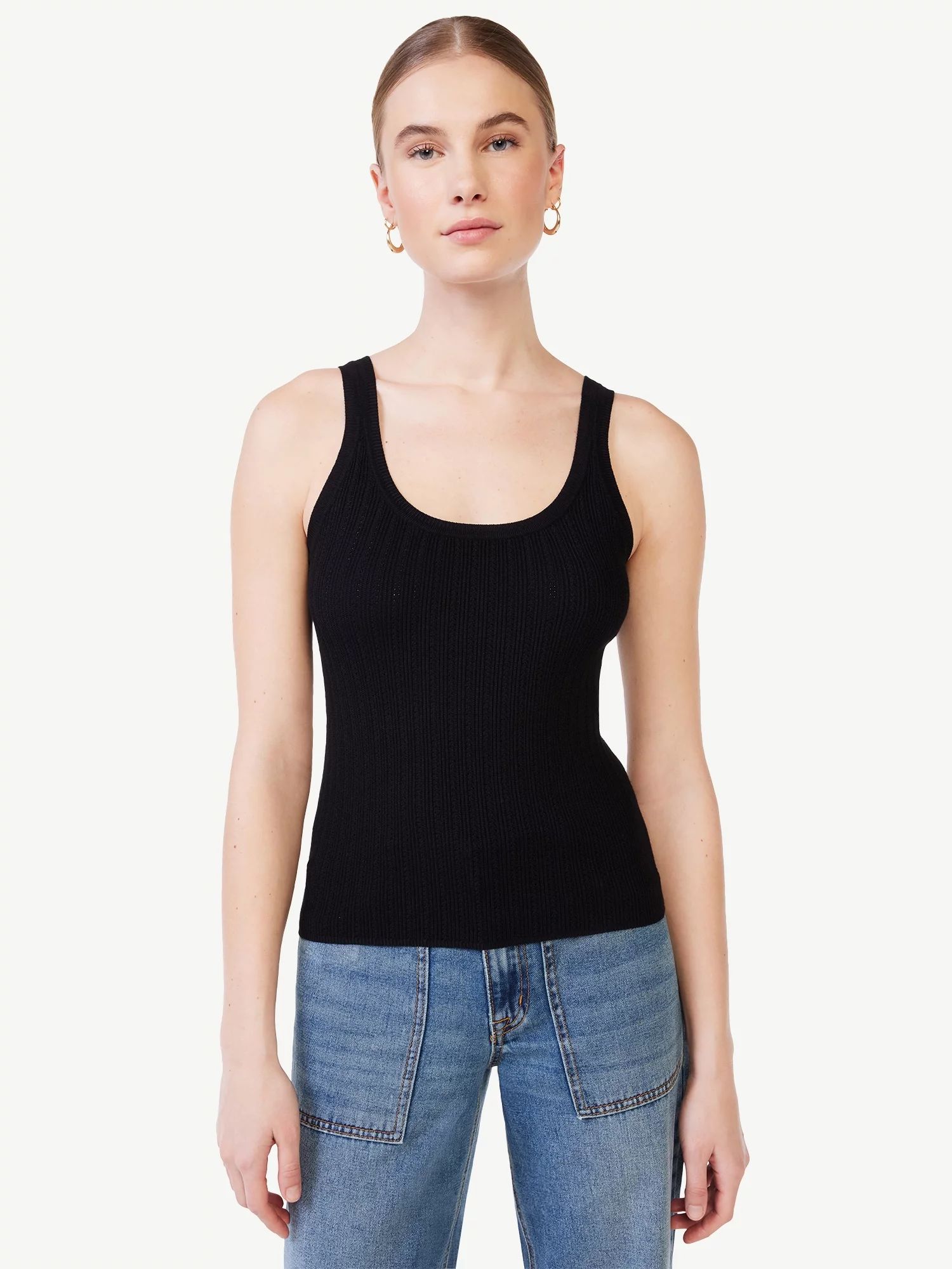 Scoop Women's Scoop Neck Ribbed Tank Top | Walmart (US)