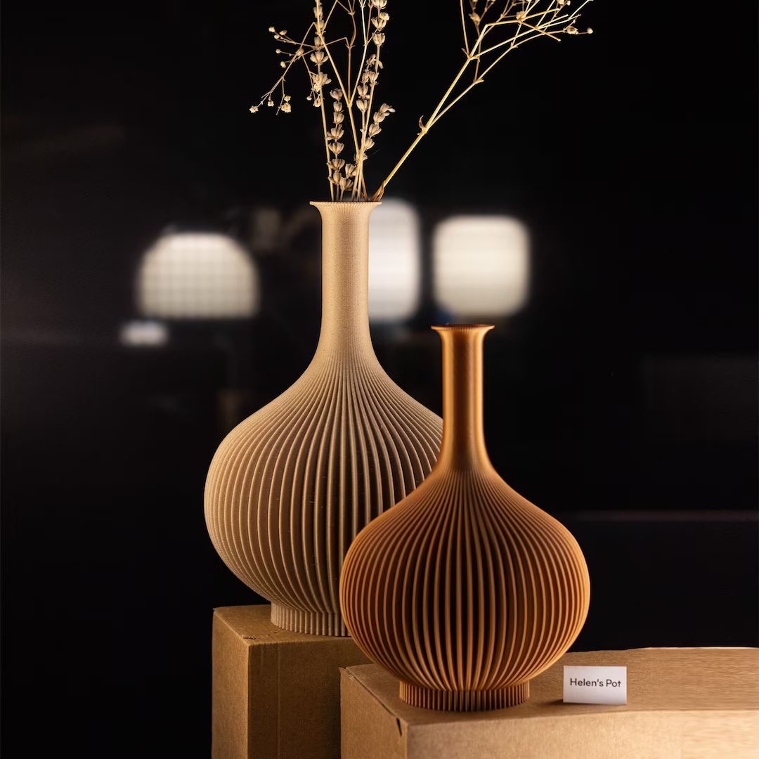 Unique Shelf Decor, Dried Flower Vase, Nordic Home Decoration, Modern Decor Objects Helens Pot, B... | Etsy (US)