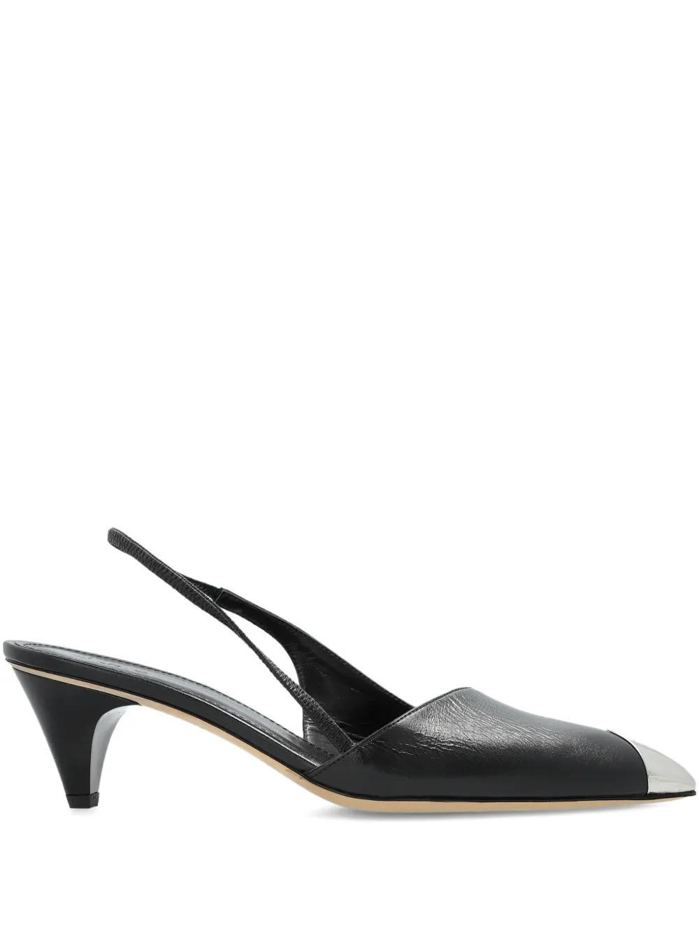 IRO 60mm Stargey slingback metallic-toe pumps - Black | Farfetch Global