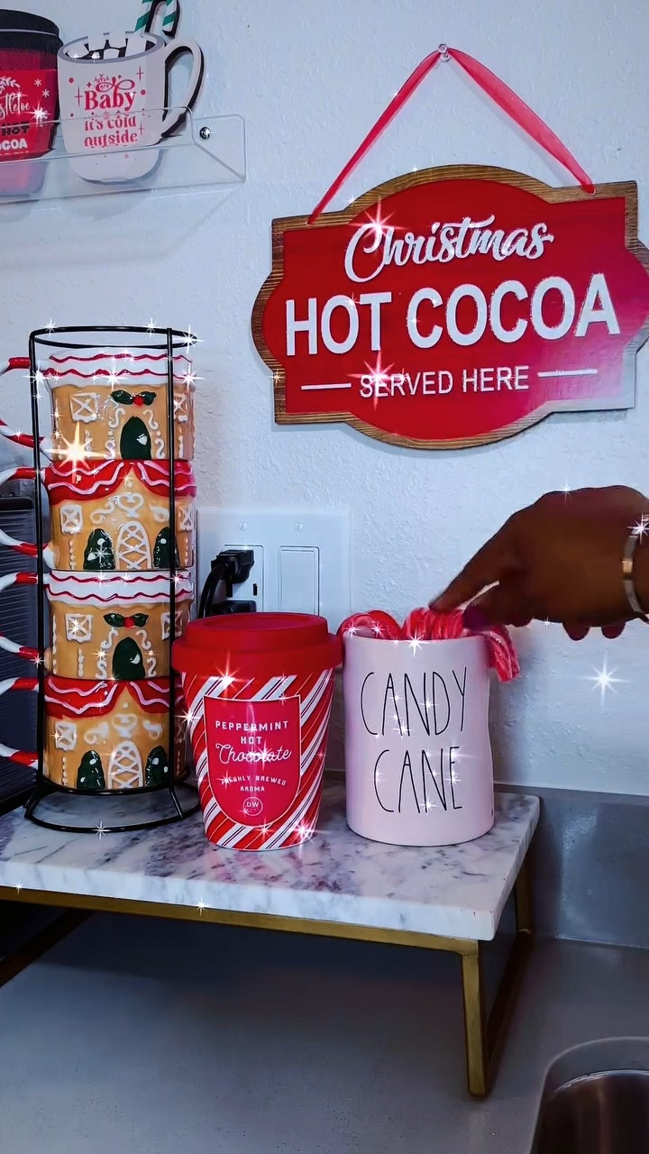 Decorate my hot chocolate bar for Christmas with me! 🎄🍫

Comment VIBE for a link of anything here! 

 #ohwhatfun #kitchendesign 
#christmas #hotchocolate #holidays #happyholidays #coffeebar 
#livingroomdecor #tistheseason #kitchendecor #homefortheholidays #itsbeginningtolookalotlikechristmas #coffee #1111

#LTKHoliday #LTKWatchNow #LTKSeasonal