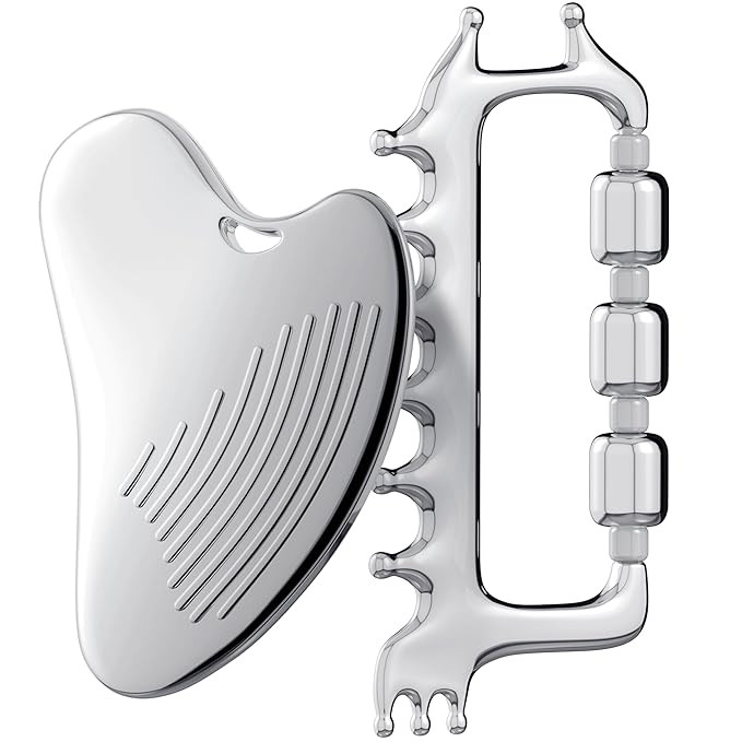 Yeamon Gua Sha Facial Tools & Massager Set, Stainless Steel Skin Care Tools for Face and Body, 3-... | Amazon (US)