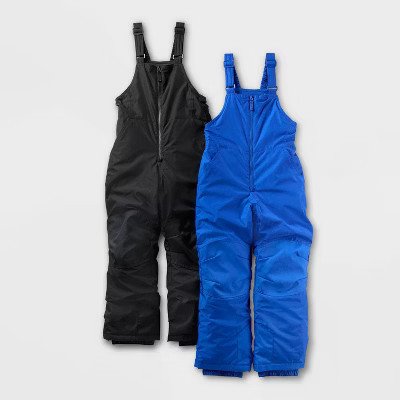 Kids' 2pk Snow Bibs - Cat & Jack™ Black/Blue M Plus | Target