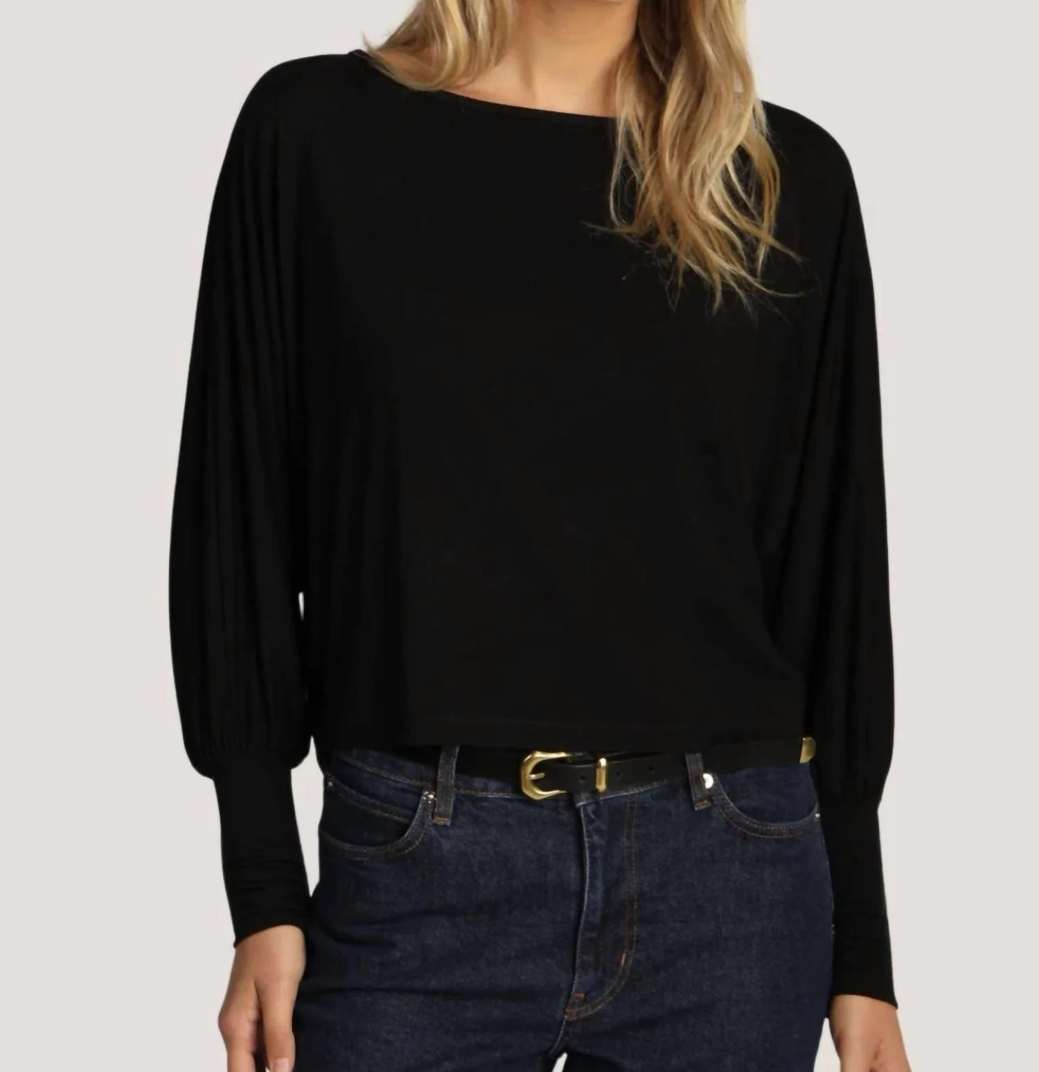 Dolman Sleeve Top In Black | Shop Simon