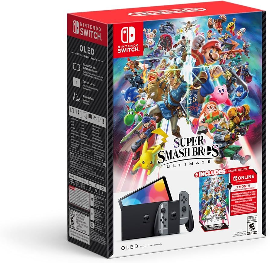 Nintendo Switch™ - OLED Model: Super Smash Bros.™ Ultimate Bundle (Full Game Download + 3 Mo.... | Amazon (US)