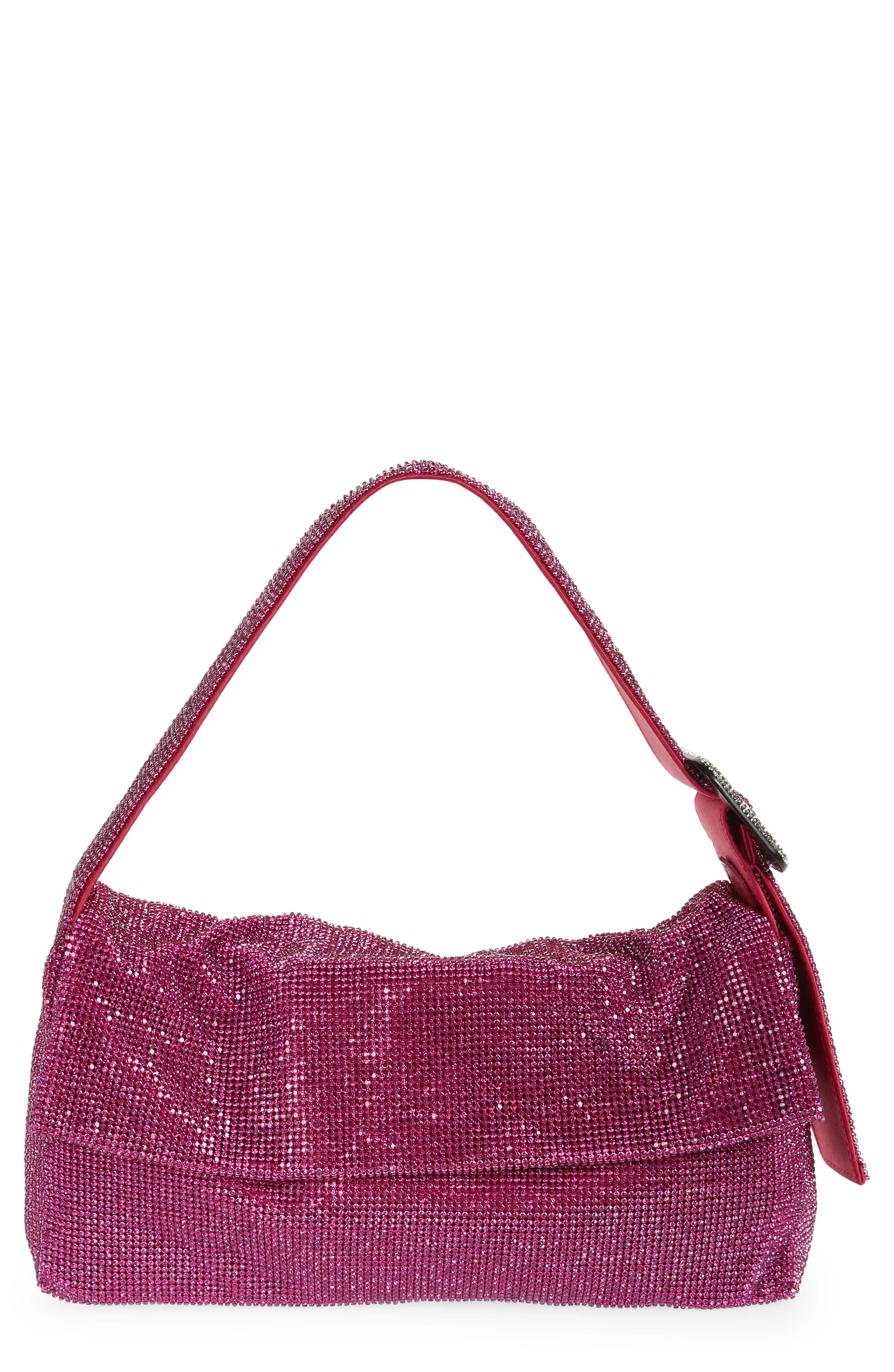 Benedetta Bruzziches Vitty La Grande Crystal Mesh Shoulder Bag in Purple at Nordstrom | Nordstrom