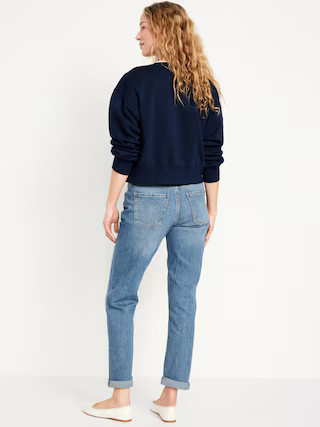 Mid-Rise Wow Boyfriend Straight Jeans | Old Navy (US)