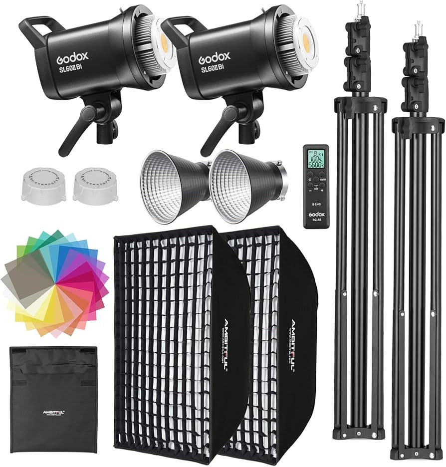 Godox SL60II-Bi LED Video Light Kit 2 Pack 2800K-6500K Bi-Color Continuous Light, Square Grid Sof... | Amazon (US)