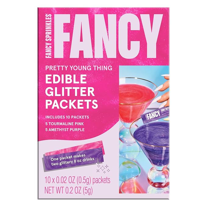 Fancy Sprinkles Pretty Young Thing Edible Glitter Packets 1 Pack | Tourmaline Pink & Amethyst Pur... | Amazon (US)