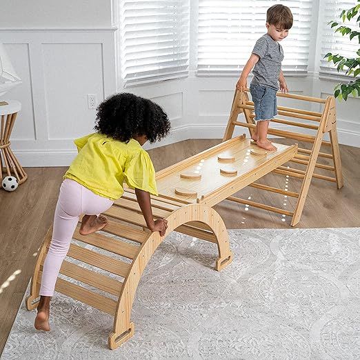 Avenlur Hazel 5-in-1 Indoor Gym Playset for Children - Montessori Waldorf Style with Triangle Lad... | Amazon (US)