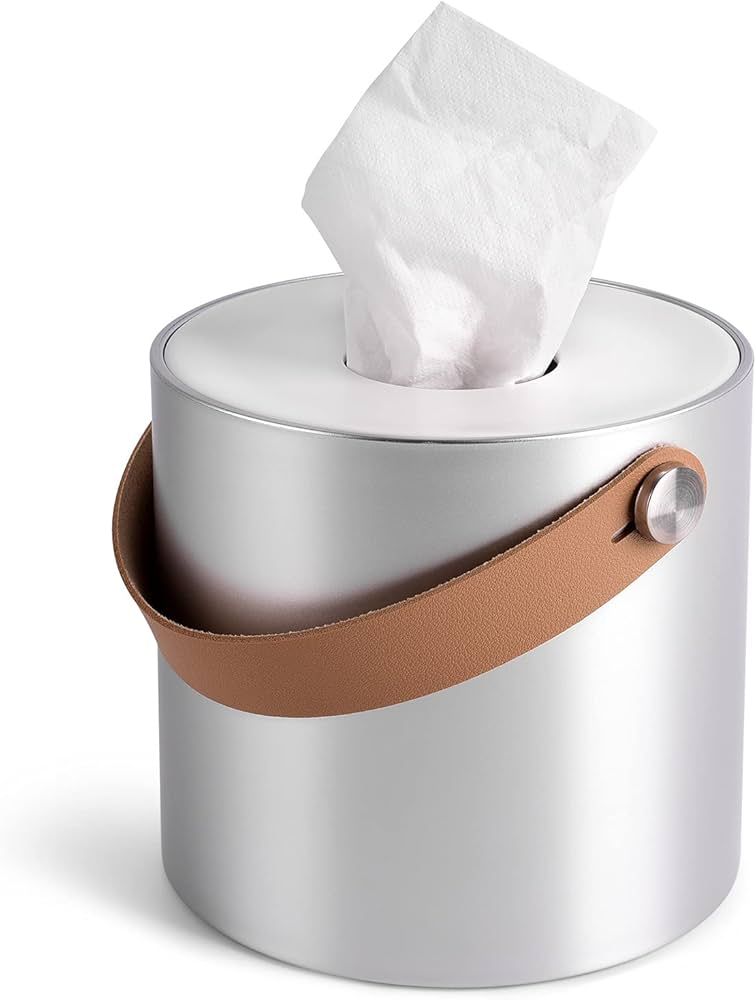 LaLa Dolce Modern Round Tissue Toilet Paper Dispenser Holder Plastic Box Cover Napkin Organizer w... | Amazon (US)