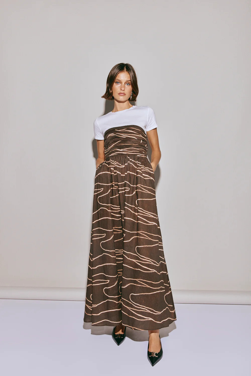 Saint Malo Linen Midi Dress Earth | VRG Grl