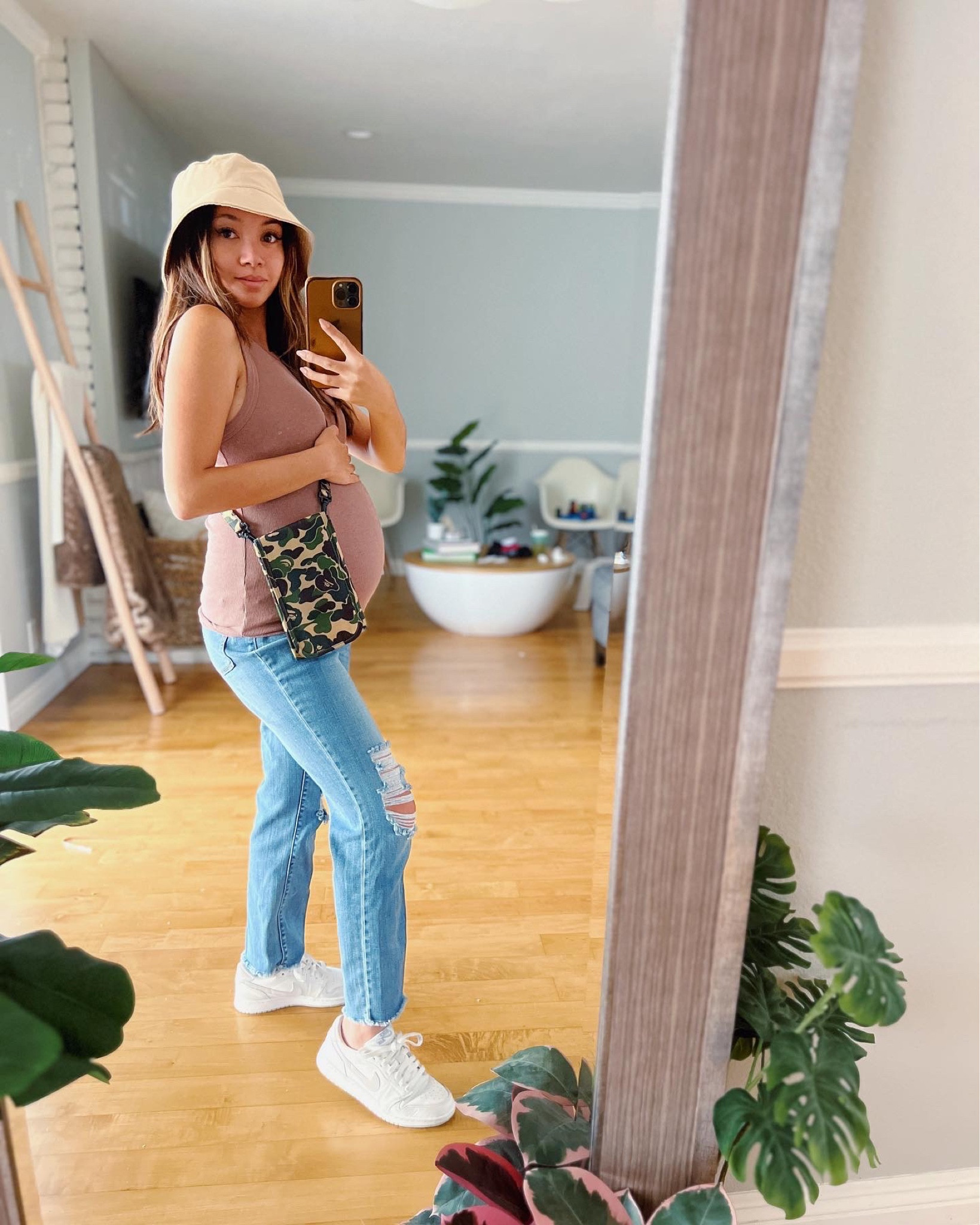 Baby Bump is GROWING!! Its still in the 90’s in SoCal so this outfit is what a Fall Pregnancy Outfit looks like to me 🤣


Bucket hat, Jordan 1 neutral, straight jeans, Bape bag, home decor, pregnancy outfits, maternity style 

#LTKbump #LTKunder100 #LTKstyletip