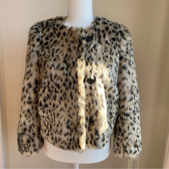 J. Crew Faux Fur Snow Leopard Cropped Jacket | Poshmark