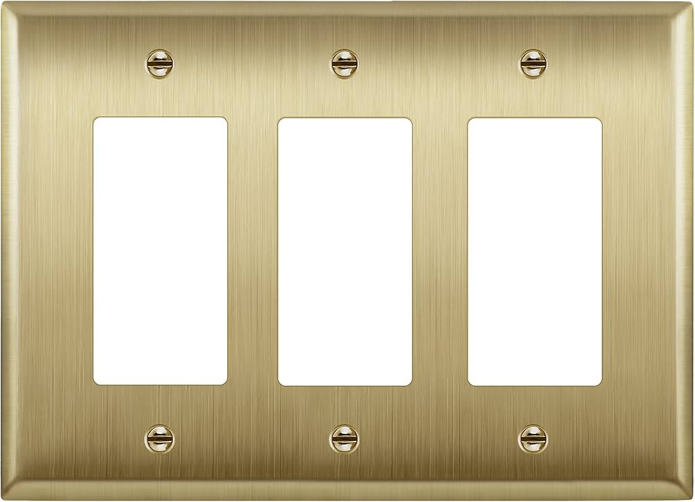 LIDER Decorator Switch or Receptacle Metal Wall Plate, Stainless Steel Outlet Cover, Corrosion Re... | Amazon (US)