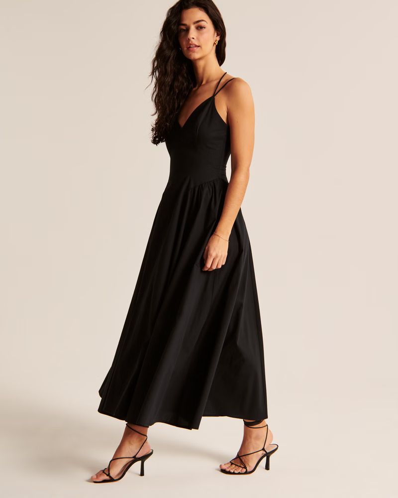 Strappy Plunge Corset Maxi Dress | Abercrombie & Fitch (US)