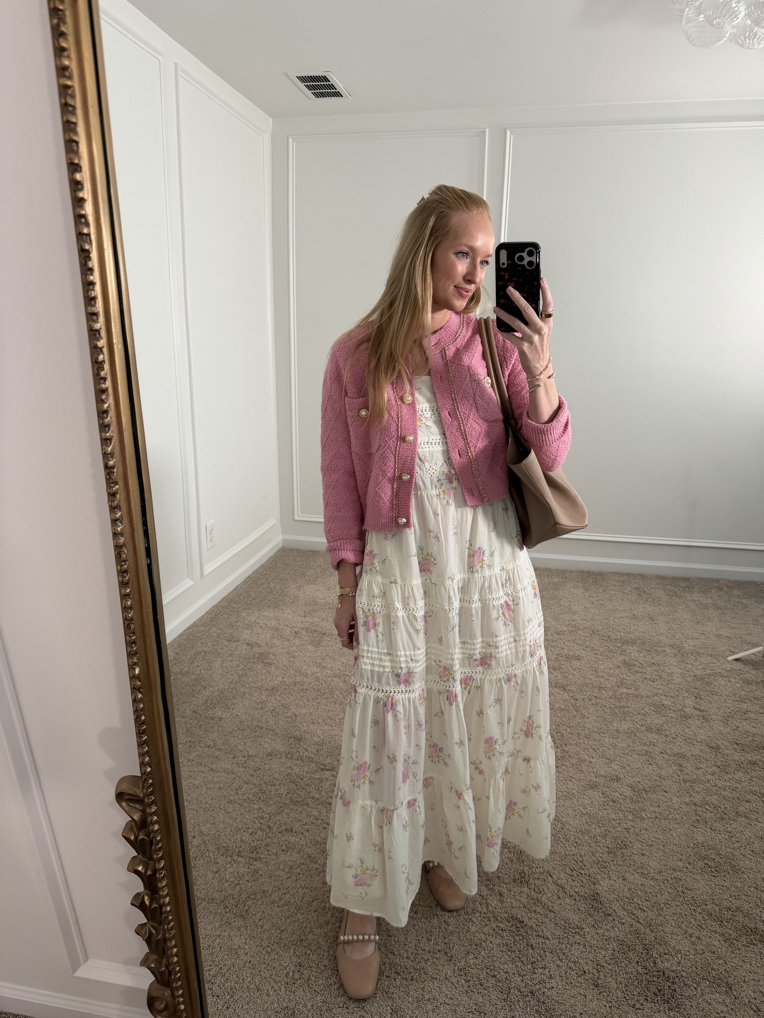 Target maxi dress is giving loveshackfancy for less! Wearing a size small and it fits roomy. If you have wider hips I would consider sizing up so the seams don’t sit too tight against your hips. The straps are adjustable. 

Target outfit // spring outfit // spring dress // transition outfit 

#LTKWorkwear