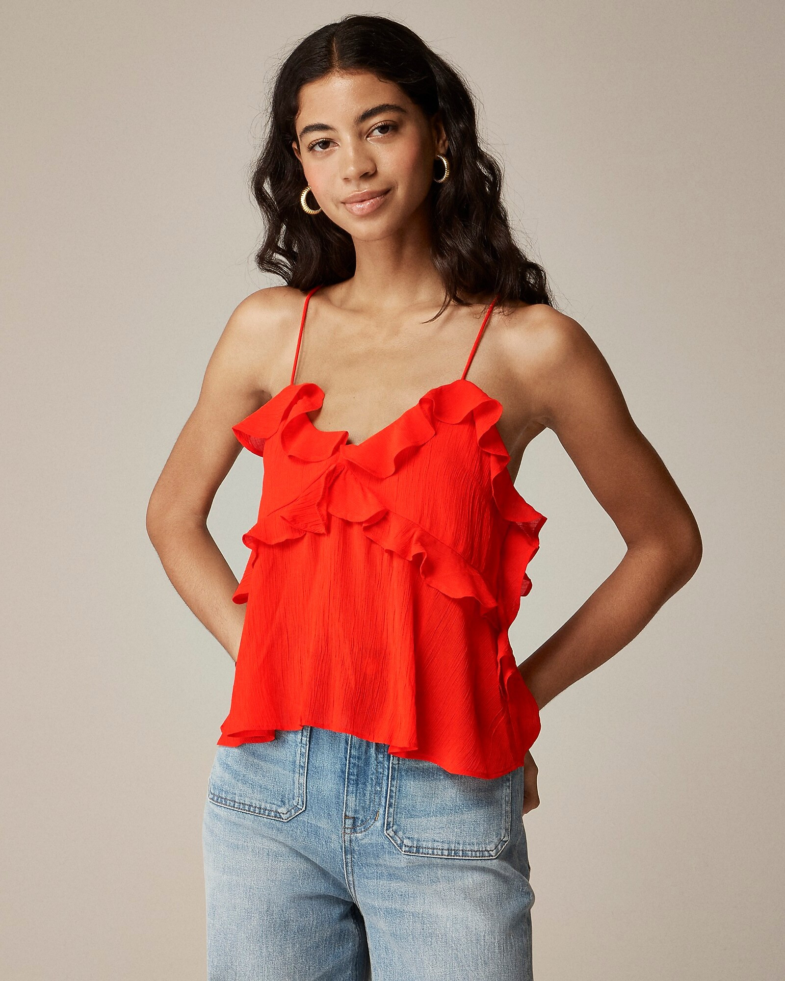 Drapey ruffle tank top | J. Crew US