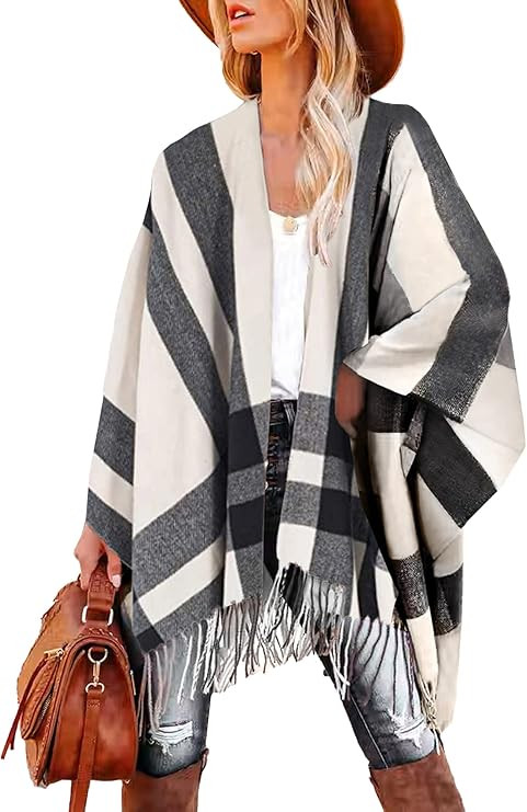 Breezy Lane Women's Shawl Wraps Warm Poncho Ruana Wrap Cardigan | Amazon (US)