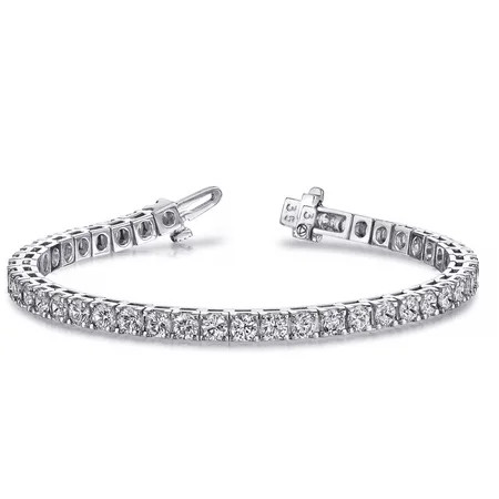 Amy and Annette Simulated Diamond Tennis Bracelet in 18K White Gold Plated | Walmart (US)