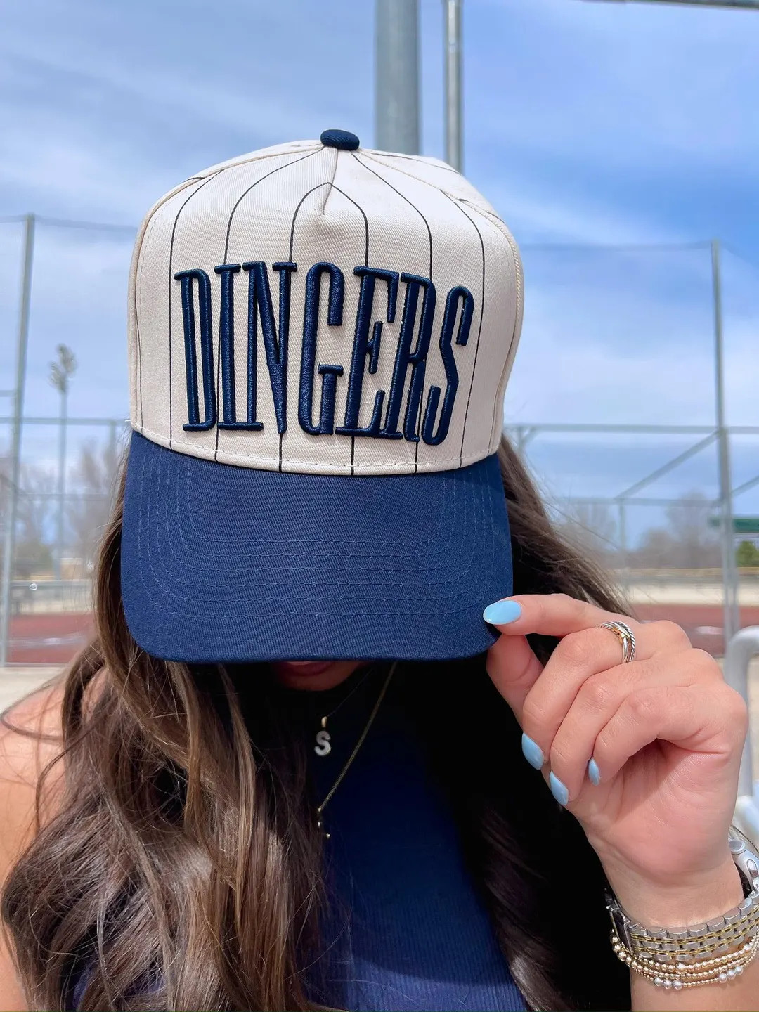 Dingers - Navy Stripe Vintage Trucker Hat - Etsy | Etsy (US)