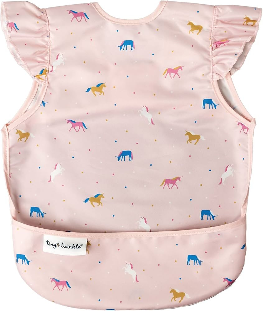 Tiny Twinkle Short Sleeve Apron Baby & Toddler Bib for Girls – Waterproof, Mess-Proof Bibs for ... | Amazon (US)