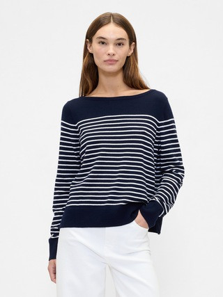 Relaxed Stripe Boatneck Sweater | Gap Factory