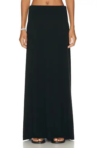 LESET Lauren High Waist Maxi Skirt in Black | FWRD 
