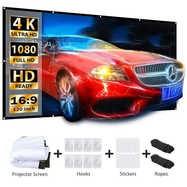 VANKYO Projector Screen 120 inches 16:9 Portable Indoor Outdoor Projection Polyester Spandex Movi... | Walmart (US)