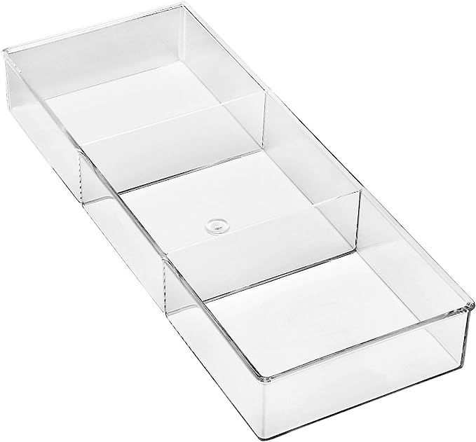 Whitmor 3 Section Small Easy Clean Clear Plastic Resin Drawer Organizer | Amazon (US)